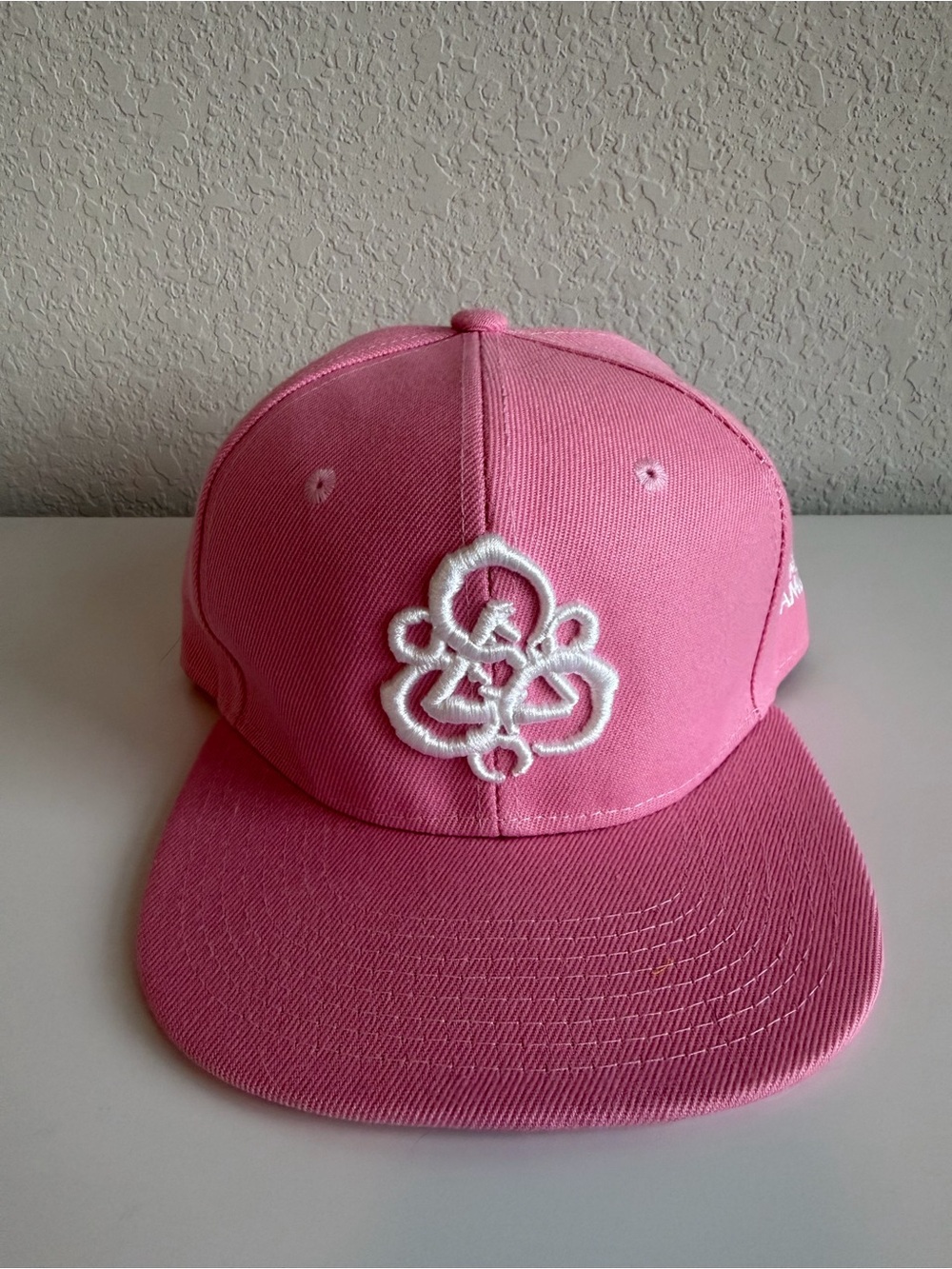 Coheed & Cambria Pink Snapback Hat with White Embroidered Logo